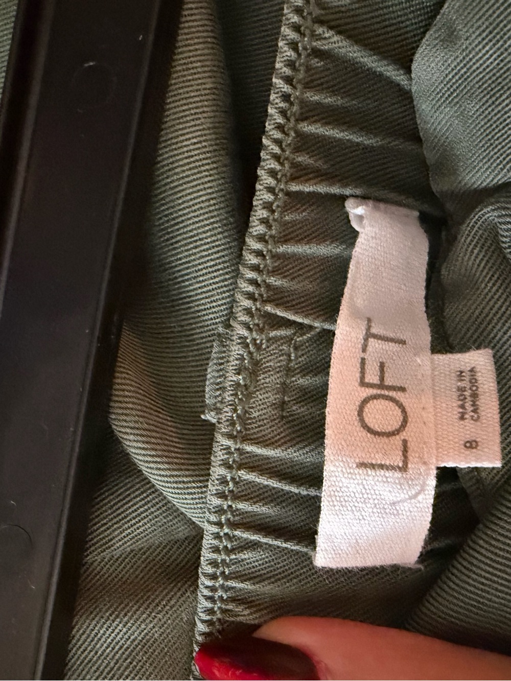 LOFT Olive Green Tapered Chino Pants Size 8